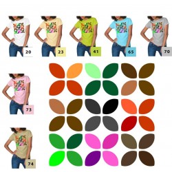 Koszulka damska - listki kolorowe