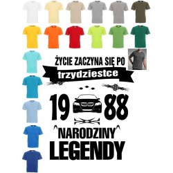 Koszulka męska - Życie zaczyna się po 30 tce Narodziny Legendy