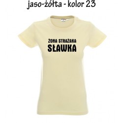 Koszulka Damska - Żona Strażaka - druk na czarno