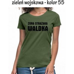 Koszulka Damska - Żona Strażaka - druk na czarno