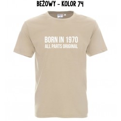 Koszulka Męska - Born in ... na biało
